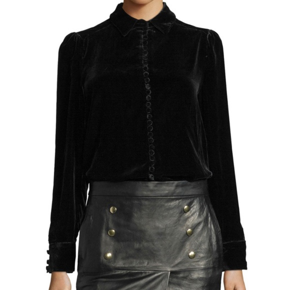 Frame black velvet top